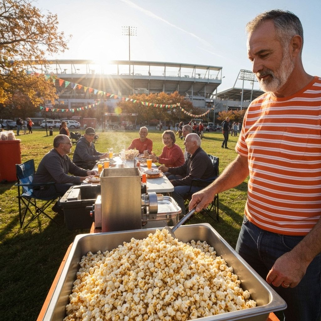 Outdoor kettle corn serving